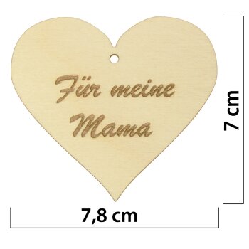 Holzherz „Für meine Mama“ 7,8 x 7 cm