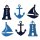 Segelschiff, Anker und Leuchtturm 4,5 - 5 cm 6 Stück Maritime-Dekoration