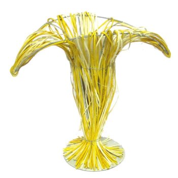 Rattan-Lilienvase gelb 23 cm