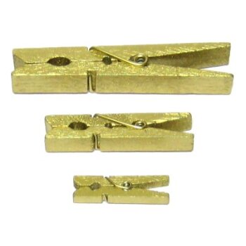 Holzklammern gold 7 cm