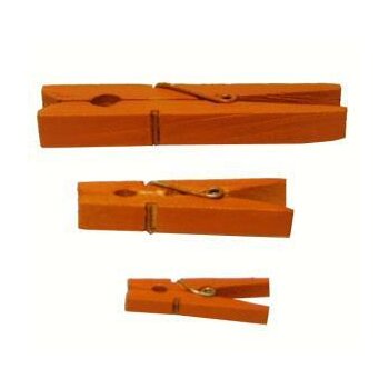 Holzklammern orange 7 cm