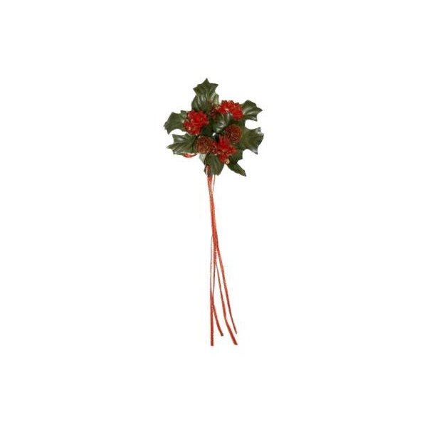 Weihnachts-Kerzenring mit Zapfen rot 10 cm
