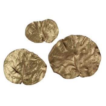 Hojablätter gold gefärbt 3 Stück