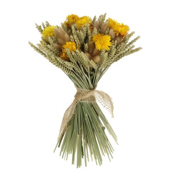 Stehstrauß Getreide mit Trockenblumen gelb 40 cm