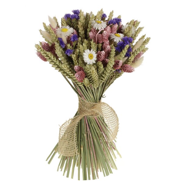 Stehstrauß Getreide mit Trockenblumen altrosa-violett 40 cm