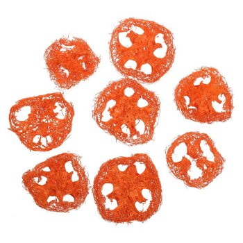 Luffascheiben orange gefärbt 8 Stück