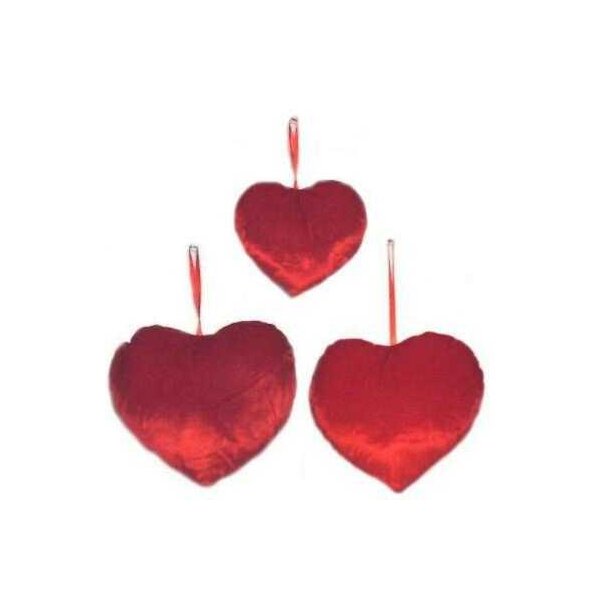 Herzkissen rot 20 cm hängende Herzen