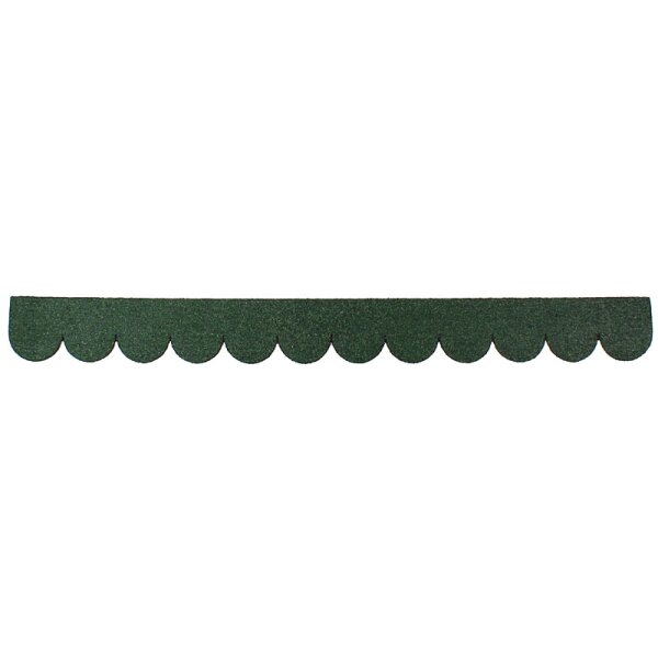 Mini Dachschindeln aus Bitumen Dachpappe grün 5 x 4,2 cm 12er Streifen