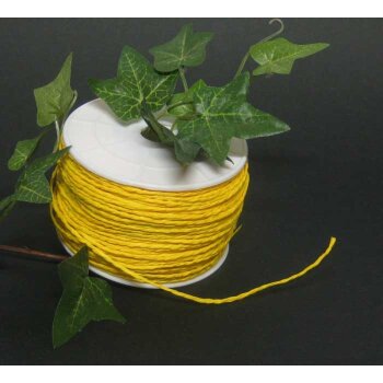 Papierkordel String mit Draht 2 mm gelb Papierschnur