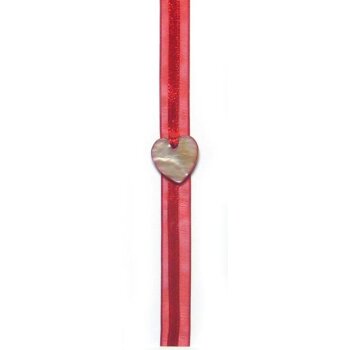 Rotes Schleifenband Shell Hearts für Muttertag und Valentinstag