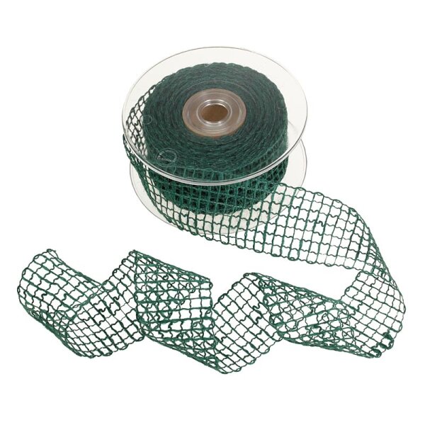 Jute-Gitterband mit Drahteinlage jade 50 mm Juteband Drahtband
