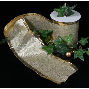 Lurexband gold mit Drahtkante 60 mm goldenes Weihnachtsband