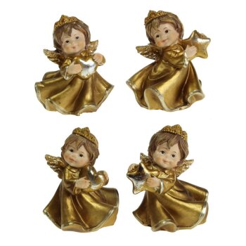 Kindliche Weihnachtsengel goldfarben 7,5 cm sortiert Stückpreis