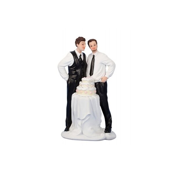 Dekofigur Schwules Hochzeitspaar mit Tisch und Torte 16 cm