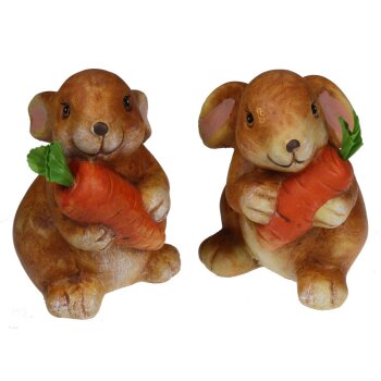 Niedliche Keramik-Hase mit Möhre 14 cm Stückpreis