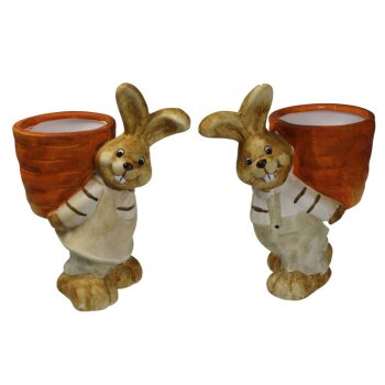 Keramik-Hase mit Übertopf 15 cm Stückpreis