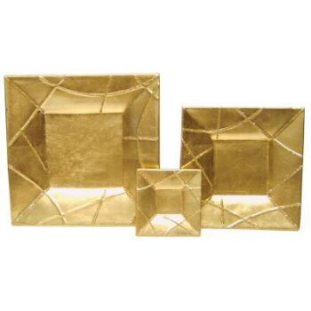 Steckteller Dekoteller gold 9x9 cm Keramikschale Steckschale