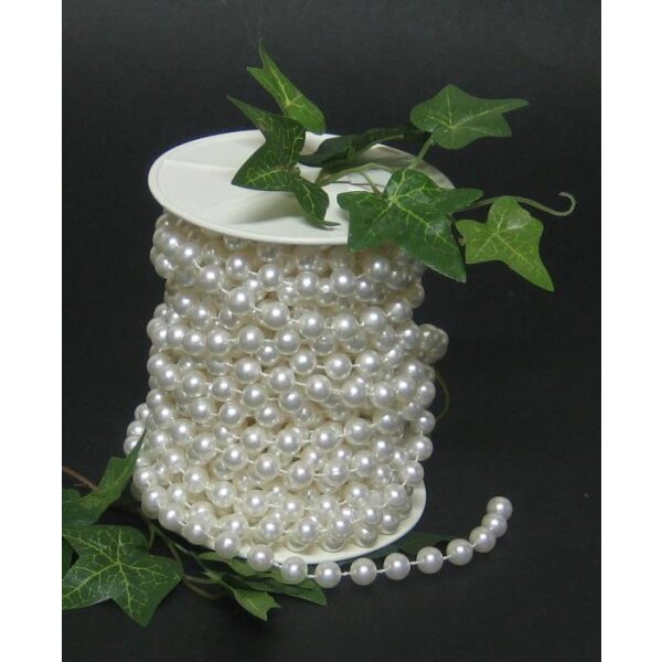 Perlenband weiss 8 mm Hochzeitsdekoration Brautschmuck