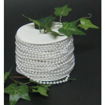 Perlenband weiss 6 mm Perlenkette Perlenschnur