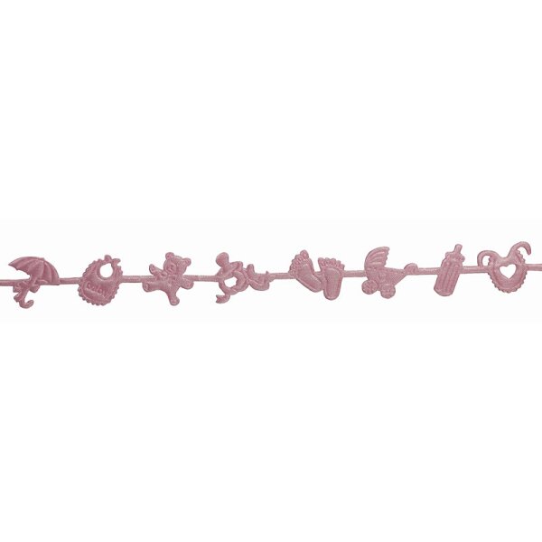 Schleifenband Girlande Babymotive rosa