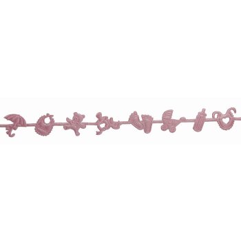 Schleifenband Girlande Babymotive rosa