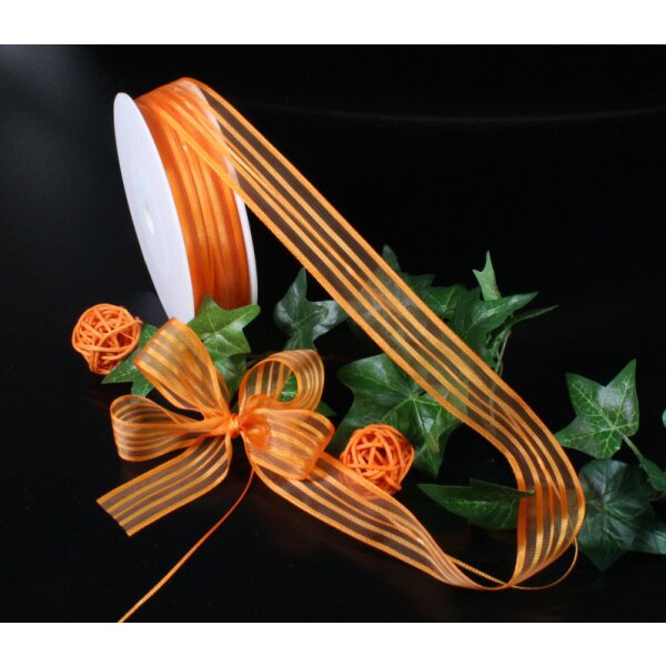 Ziehschleife orange 25 mm Schleifenband für Ziehschleifen