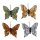 Schmetterlinge aus Federn mit Glitter und Clip 8 cm 4er-Set