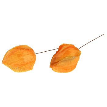 Künstliche Laternenfrucht orange mit Draht 8 cm
