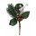 Weihnachts-Bastelpick mit Tannenzapfen und weissen Beeren 17 cm