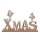 Weihnachtlicher Schriftzug zum Stellen mit Holzvögelchen 31 cm