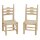 Holzstühle aus Naturholz 8,5 cm M 1:12 2er-Set