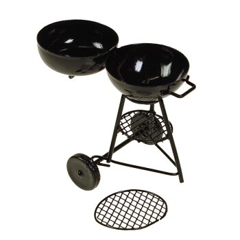 Barbecue Grill aus Metall fahrbar mini 8 cm M 1:12