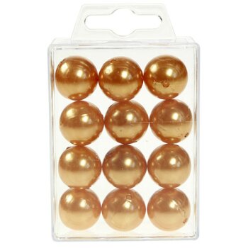 Perlen gold 20 mm mit Loch 12 Stück