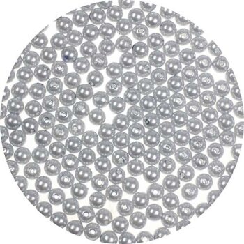 Perlen silber 8 mm mit Loch 250 Stück