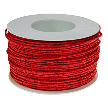 Papierdraht rot umwickelt rote Papierkordel mit Draht 2 mm rote Drahtschnur