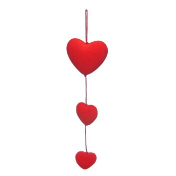 Herzkette rote Herzen 50 cm hängende Herzen