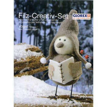 Filz-Kreativset Wintervogel mit Buch 15 cm