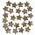 Adventskalender-Zahlen 1-24 auf Stern altgold 3,5 cm 24 Stück