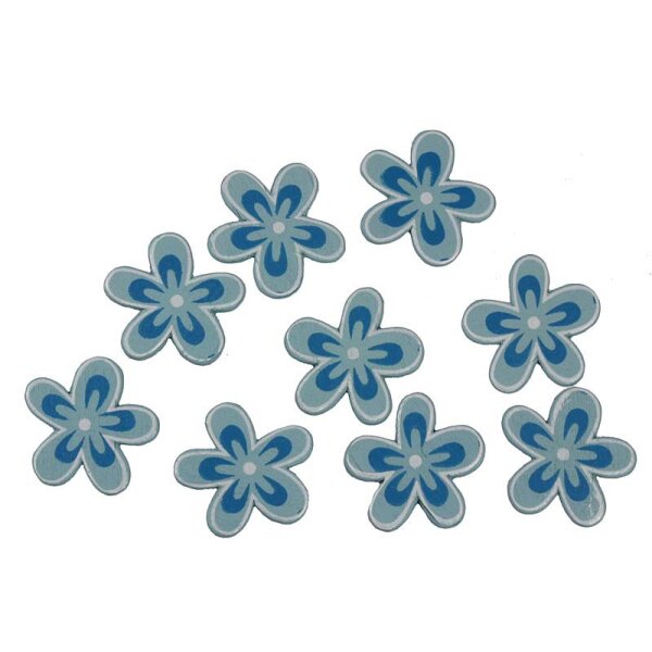 Holzblumen zum Streuen blau 9 Stück Streuteile Streudeko