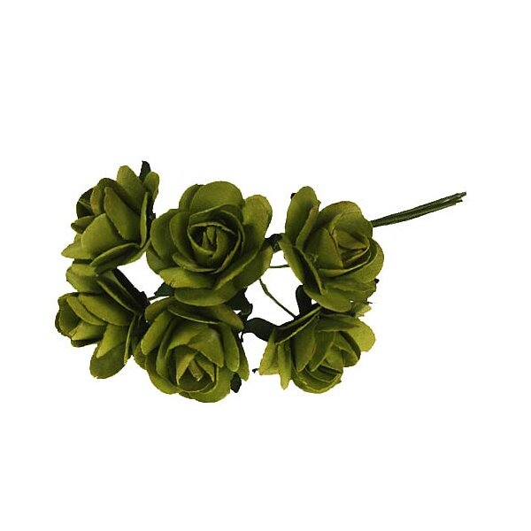 Mini-Röschen aus Papier 2,5 cm hellgrün Deko-Röschen Papierblumen