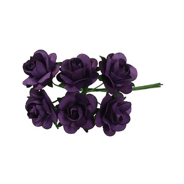 Mini-Röschen aus Papier 2,5 cm lila-violett Deko-Röschen Papierblumen