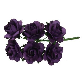 Mini-Röschen aus Papier 2,5 cm lila-violett...