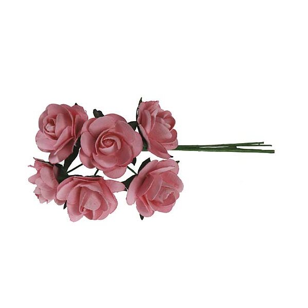 Mini-Röschen aus Papier 2,5 cm pink Deko-Röschen Papierblumen
