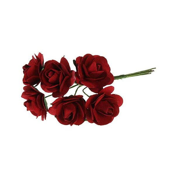 Mini-Röschen aus Papier 2,5 cm rot Deko-Röschen Papierblumen