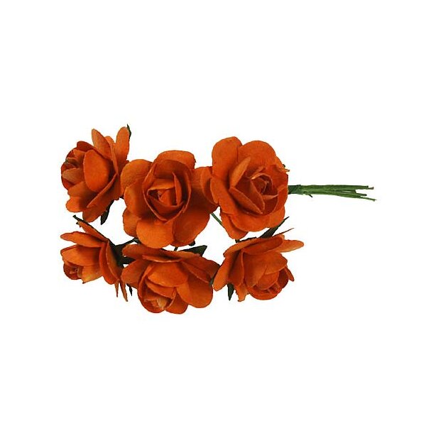 Mini-Röschen aus Papier 2,5 cm orange Deko-Röschen Papierblumen