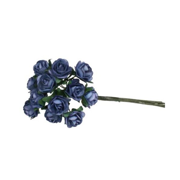 Mini-Rosen 12 Stück blau Mini-Rose Deko-Röschen