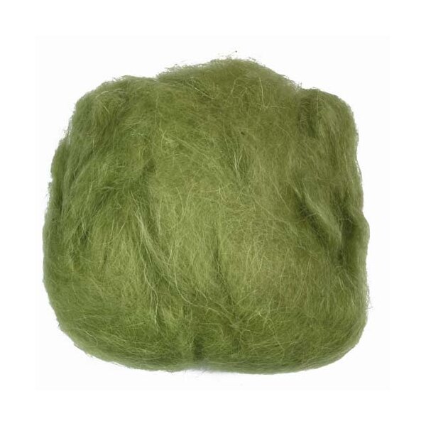 Schafwolle zum Trockenfilzen hellgrün 30 g