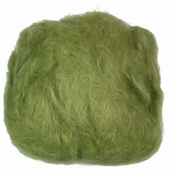 Schafwolle zum Trockenfilzen hellgrün 30 g