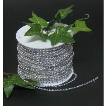 Perlenband Perlenkette silber 3 mm