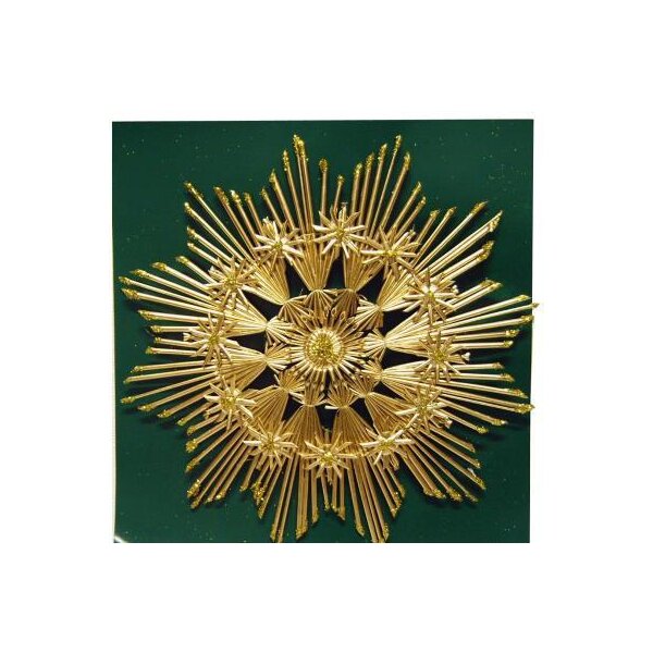 Strohstern 28 cm mit Sternchen natur-gold